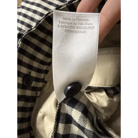 Everlane The Draper Pleated Pant In Buttersmooth Color Checkered Size 2S - Picture 9 of 14